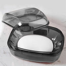 Bathroom Soap Box Transparent With Lid Drain Seal Travel Portable Double Layer Laundry Soap Box(Gray)