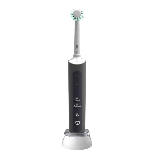 Wireless Rechargeable Waterproof Electric Toothbrush Rotary Brush Head(Black)