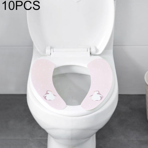 10 PCS Household Paste Type Thickened Universal Toilet Seat Gasket Waterproof Toilet Seat, Random Pattern Delivery