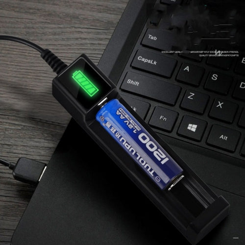 10 PCS USB 18650 Battery Single Slot Holder Charger with Flashlight Function