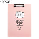 10 PCS Cute Cartoon Office Supplies File Clip A4 Writing Pad Student Test Paper Clip(Pink)