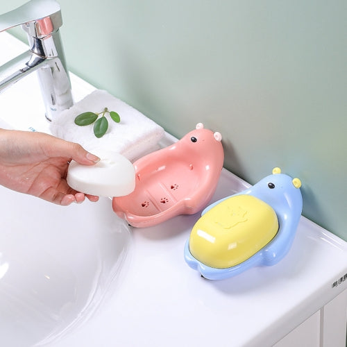 4 PCS Cartoon Bear Soap Box Bathroom Drain Soap Holder, Random Color Delivery
