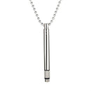 3 PCS OPK 1699 Personalized and Versatile Men Titanium Steel Necklace Street Cylindrical Pendant, Color:Steel Color Pendant+Chain