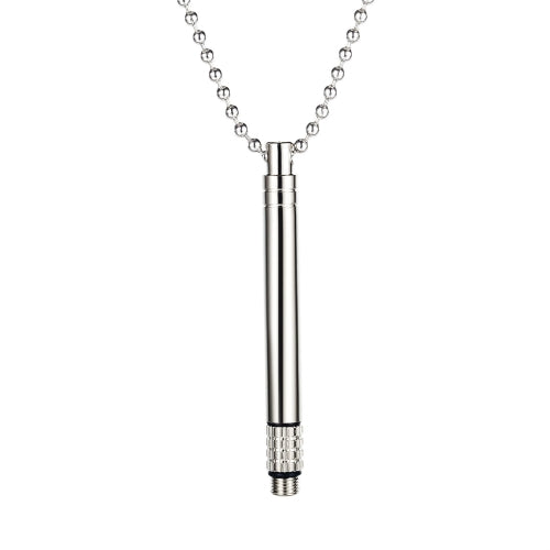 3 PCS OPK 1699 Personalized and Versatile Men Titanium Steel Necklace Street Cylindrical Pendant, Color:Steel Color Pendant+Chain