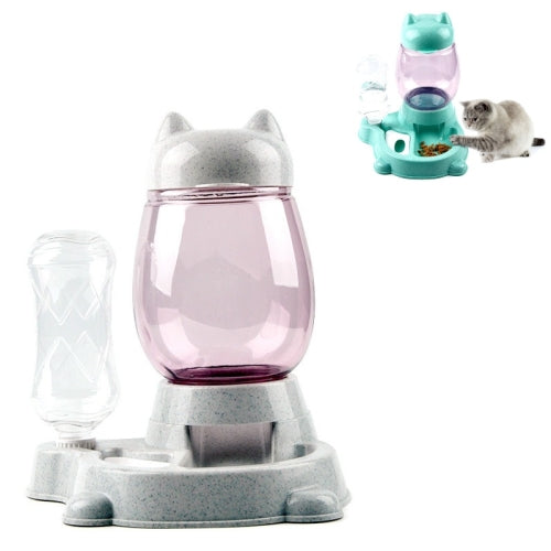 Pet Bottled Grain Storage Bucket Automatic Drinking Water Feeder(Marble Grey)