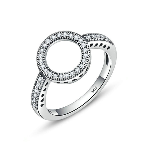 S925 Sterling Silver Womens Inlaid Ring, Size: 8