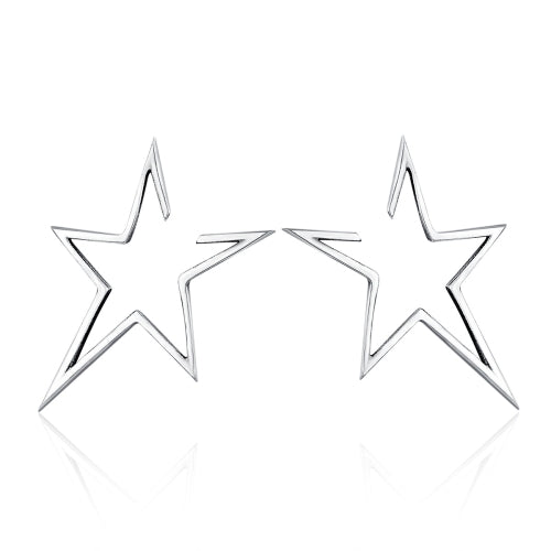 Simple S925 Sterling Silver Earrings Star Hollow Female Temperament Earrings