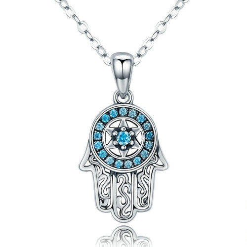 Fatima Guardian S925 Sterling Silver Necklace Female Zircon Necklace