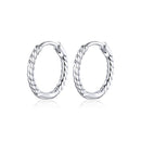 Circle Earrings Hemp Rope Earrings Sterling Silver S925 Ear Buckles