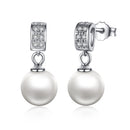 Shell Bead Earrings S925 Sterling Silver Stud Earrings Inlaid Silver Jewelry