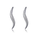 S925 Sterling Silver Temperament Earrings Female Line Earrings Platinum-plated Jewelry
