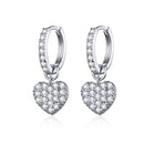 Heart-shaped Earrings Zircon Earrings Sterling Silver S925 Stud Earrings