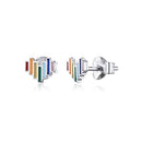 Rainbow Earrings S925 Love Simple Earrings Sterling Silver Earrings