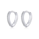 Sterling Silver Heart-shaped Earrings S925 Earrings Simple Earrings Girls Silver Earrings