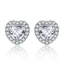 S925 Sterling Silver Earrings Heart-shaped Diamond Earrings