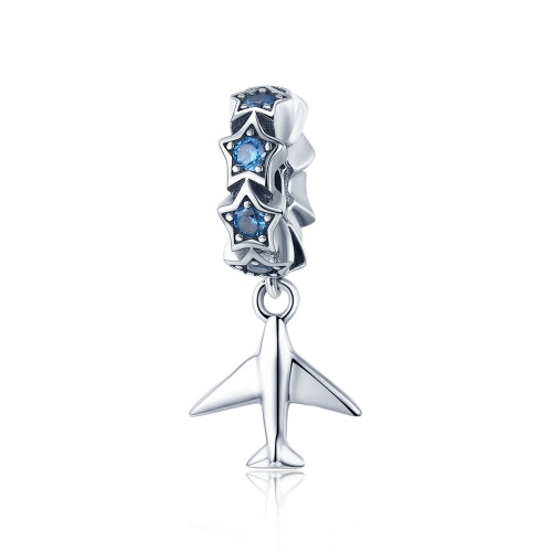 S925 Sterling Silver Pendant Airplane Star Beads DIY Jewelry Accessories