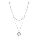 S925 Sterling Silver Platinum Plated Necklace Double Layer Small Star Light Silver Necklace