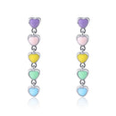 S925 Sterling Silver Heart-shaped Earrings Simple Dripping Female Earrings