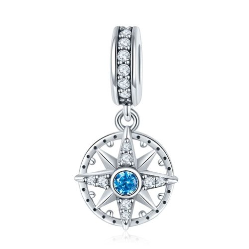 S925 Sterling Silver Pendant Compass Necklace Pendant