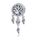 S925 Sterling Silver Retro Hollow Dream Catcher Beads DIY Beaded Bracelet Accessories