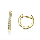 S925 Sterling Silver Circle Earrings Zircon Earrings, Color:Gold