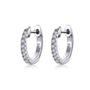 S925 Sterling Silver Circle Earrings Zircon Earrings, Color:White