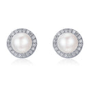Simple Pearl Diamond Ladies Temperament Earrings S925 Sterling Silver Earrings
