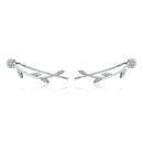 Leaf Earrings Sterling Silver S925 Earrings Zircon Platinum Plated Earrings