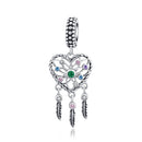 S925 Sterling Silver Love Tassel Dream Catcher Pendant DIY Bracelet Accessories