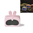 Mini Cute Cartoon Multifunctional Digital Luminous Thermometer Small Alarm Clock(Pink Rabbit)