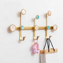 Creative Hook Clothes Coat Hook Bathroom Wall Metal Coat Hook, Style:3 Hooks, Color:Gold