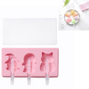 3 PCS Homemade Handmade DIY Cartoon Fruit with Lid Silicone Ice Cream Mold Making Ice Tray, Style:Halloween Story(Pink)