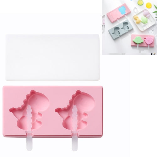 3 PCS Homemade Handmade DIY Cartoon Fruit with Lid Silicone Ice Cream Mold Making Ice Tray, Style:Ancient Cute Beast(Pink)
