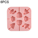 6 PCS DIY Handmade Chocolate Lollipop Mold Homemade Cartoon Silicone Ice Cream Mold Color Random Delivery, Style:Little Fox