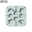 6 PCS DIY Handmade Chocolate Lollipop Mold Homemade Cartoon Silicone Ice Cream Mold Color Random Delivery, Style:Little Bear Christmas