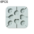 6 PCS DIY Handmade Chocolate Lollipop Mold Homemade Cartoon Silicone Ice Cream Mold Color Random Delivery, Style:Simple Rainbow Candy