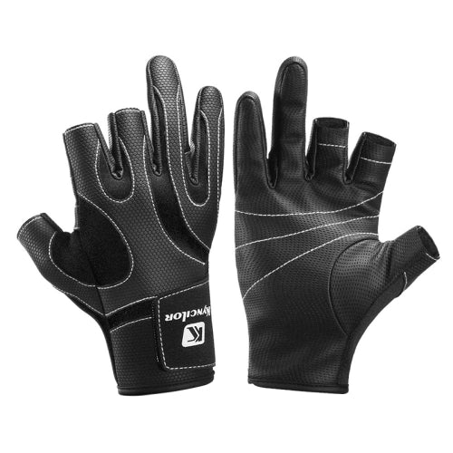 Kyncilor A0062 Outdoor Camping Three-finger Gloves Antiskid Sports Fishing Gloves, Size: L(Black)