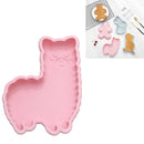 6 PCS Cartoon Animal Shape Silicone Non-cut high Temperature Baking Cake Mold, Style:Alpaca(Pink)