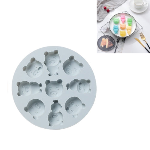 4 PCS Little Pig Shape Rice Cake Mold Cartoon Household Silicone Candy Cake Baking Steaming Mold Ice Tray(Blue)