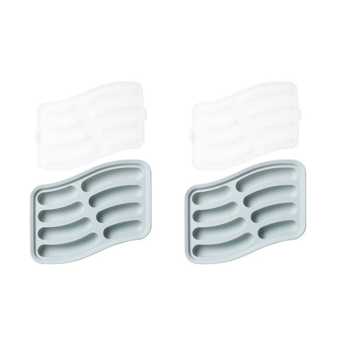 2 PCS Sausage Mold Baby Silicone Homemade Children Steamed Sausage Hot Dog Food Supplement Mold(Blue)