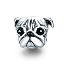 S925 Sterling Silver Cute Pug Diamond Beads DIY Bracelet Accessory