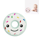 4 PCS Silicone Baby Teether Molar Toys Baby Soothing Donut Teether(Green and white)