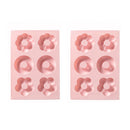 2 PCS 6 Groups Silicone Doughnut Cake DIY Dessert Mold Cold Soap Mold(Pink)