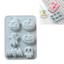 4 PCS Silicone Halloween Cake Mold 6 Hole Baking Mold DIY Ice Mould(Blue)