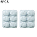 6 PCS DIY Baking Pan 6 with Cartoon Fish Shape Cake Ice Cream Mold Household Silicone Baking Tools(Blue)