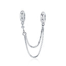 S925 Sterling Silver Simple Two-layer Chain Safety Chain DIY Bracelet Accessories