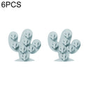 6 PCS Cactus Shape Silicone Ice Tray Mold Handmade DIY Cake Chocolate Baking Mold(Blue)