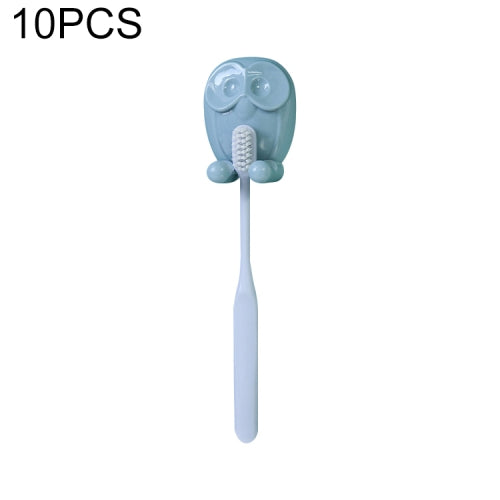 10 PCS Owl Shape Kitchen Paste Hook Toothbrush Holder Socket Storage Hook, Random Color Delivery