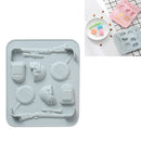 4 PCS Creative Toys Shape Ice Cream Silicone Mold Chocolate Candy Cake DIY Baking Tools(Blue)