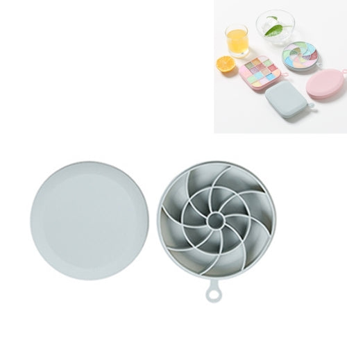 4 PCS Home Creative Geometric Simple Ice Tray Mold with Lid DIY Ice Cube Homemade Box, Style:Round(Blue)